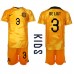 Nederland Matthijs de Ligt #3 Hjemmedraktsett Barn VM 2022 Korte ermer (+ Korte bukser)
